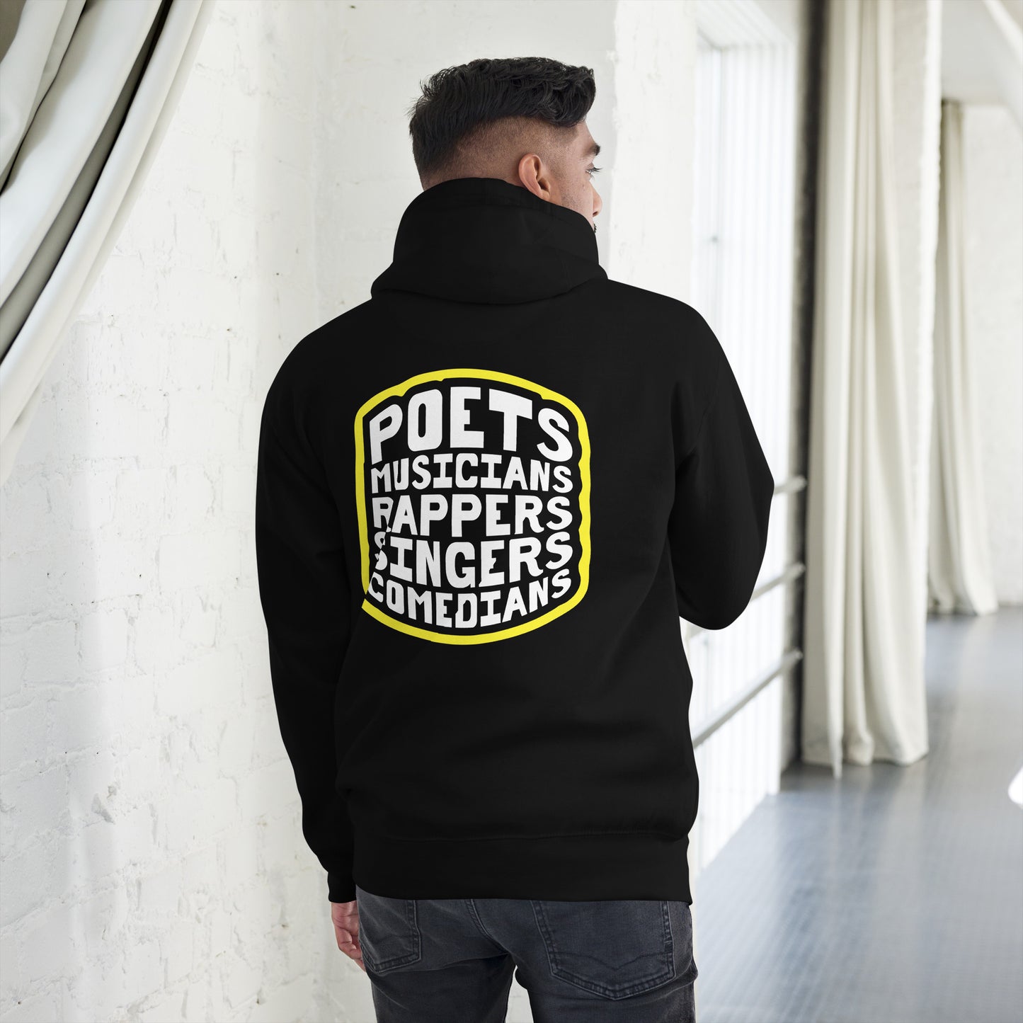 Poetry Slam Yellow Accent Hoodie